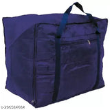 Indian peafowl polyester net multipurpose blanket bag, pack of 1 (70cm x 50cm x 20cm)