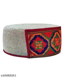 Hand-loomed wool Himachali topi, traditional Kullu cap with intricate pattern, One size, made by ARUNA brand, India