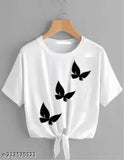 Pretty Fabulous women's printed polycotton t-shirt, short sleeves, trendy fashion XS (34in bust, 17in length)