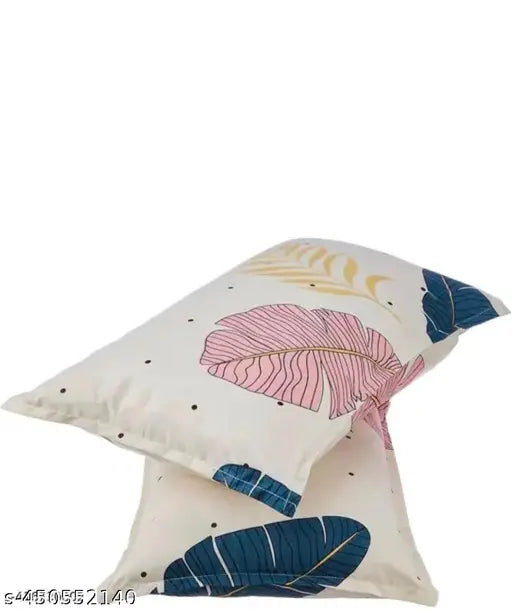 Soft cotton fitted bedsheet, premium quality, botanical pattern, ideal for summer, adult use
