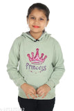 Printed polycotton hoodie sweatshirt for girls, long sleeves, size 3-4 years, India origin