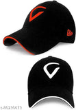 Orange & white cotton baseball cap with Virat combos embroidered pattern, onesize
