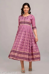 Rayon printed combo kurti for women, three-quarter sleeves, M-XXXL sizes, modern style-statement from Aishani by Maruti Udyog, India
