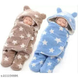 Pack of 2 velvet Sherpa bear-shaped winter baby blankets for newborn to 6 months, classic evergreen prints design