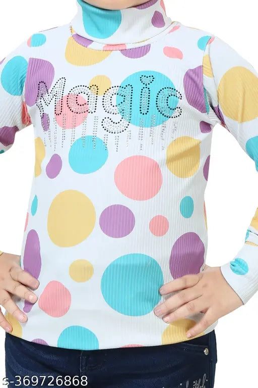 Wool high neck sweatshirt, self-design net pattern for girls aged 2-10 years old, cozy chic style from Elevate Her Style, India