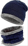 Black woolen beanie cap for men and women, ultra warm winter protection - Garam Topa