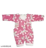 Cotton blend kids winter dungaree combo (3 pieces), printed pattern and short sleeves for newborn boys and girls