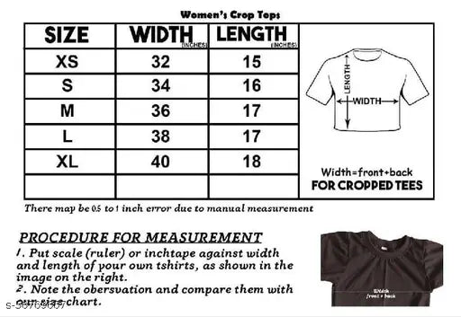 Classic cotton crop top, printed net design, short sleeves for women, size S (XS: 32in bust, 15in length; S: 34in bust, 16in length; M: 36in bust, 17in length; L: 38in bust, 17in length)