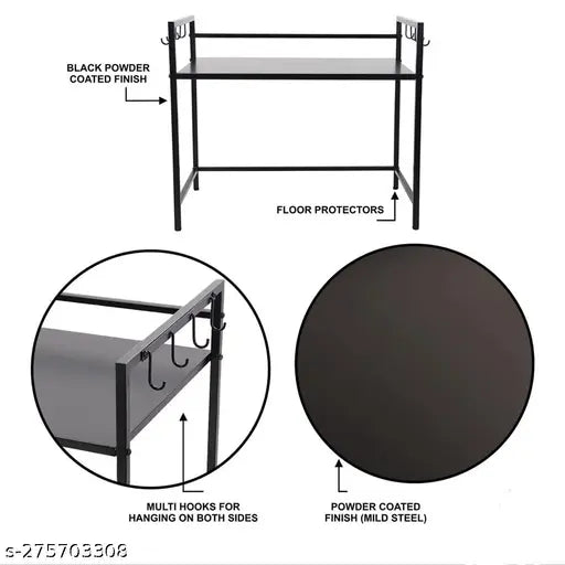 Iron microwave storage shelf, pack of 1, 12cm x 12cm x 6cm, multifunctional kitchen organizer for appliances and utensils, heavy-duty construction with rustproof finish