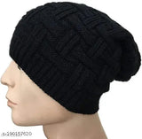 Woolen winter combo: Muffler, cap, and polarized sunglasses with eye protection for kids, embellished net pattern