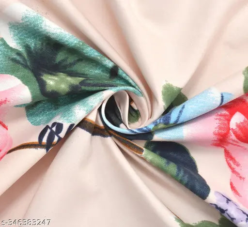 Multicolor, heavy-quality 5pc cotton bedsheet set with embroidery & zipper (1King size + 2 pillow covers + 2 cushion covers). Ideal for AC room in adult bedrooms