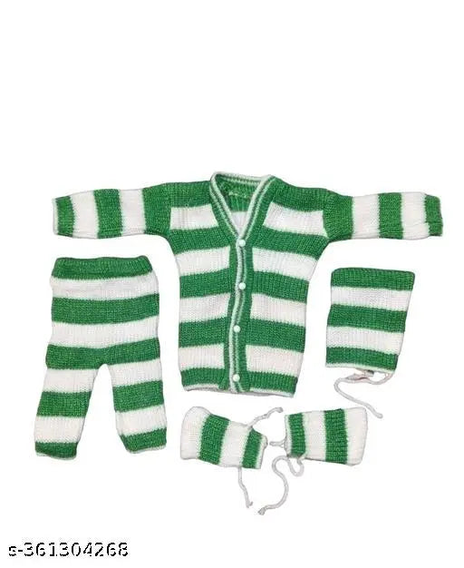 Soft red striped woolen dungarees for babies, pack of 1 from Shizuu Traders