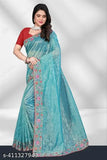 Unique Attractive Saree in Super Net, embellished with sequin work, free size, Indian origin