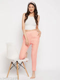 Peach printed rayon-cotton maxi pyjama for women, straight fit, India origin