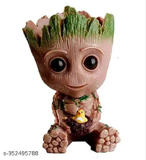 Resin Infinity War Baby Groot tree: premium, multi-purpose figurine for aquarium, pen holder, or display (15cm x 9cm x 10cm)