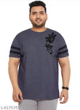 Navy cotton blend short sleeve printed black rose top by AVM Enterprises, size XXXL, chest 50in, length 30in