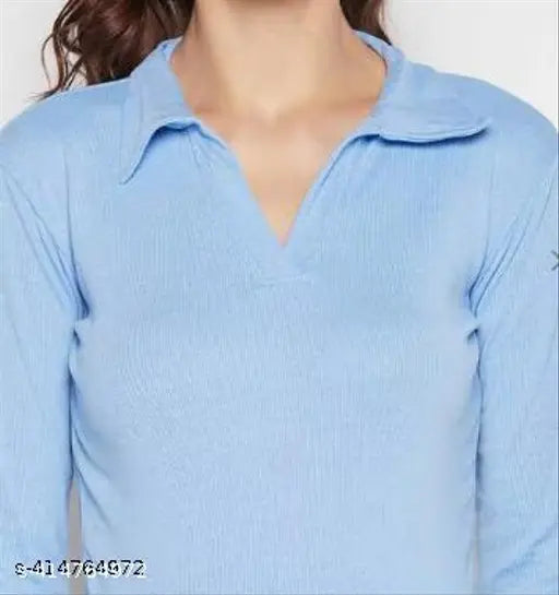 Blue cotton blend women's t-shirt, breathable and moisture-wicking, eco-friendly with easy care, versatile everyday wear in vibrant colors, XS-XXL sizes