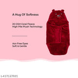 Maroon fleece AC blanket, lightweight single baby wrap (66x66 CM), ideal for AC rooms and safe for 0-6 month old babies