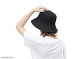 Black cotton balaclava cap for girls - trendy, solid design, Indian origin