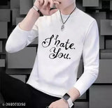 Men's white long-sleeve polyester full t-shirt, printed with vibrant design, size S to XXL