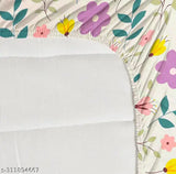 Glace cotton double bedsheet with ethnic motifs, superfine and elastic fitted for summer use, includes 2 pillow covers