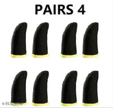 Black fabric net gaming finger sleeves pair 4, conductive & soft for enhanced touch sensitivity