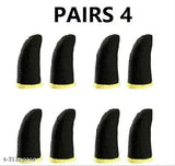 Black fabric net gaming finger sleeves pair 4, conductive & soft for enhanced touch sensitivity