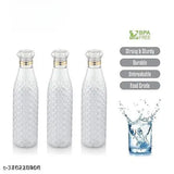 Unbreakable clear 1000ml Diamond Plastic water bottles - durable, leak-free, and BPA-free set of 3 for office, sports, travel, gym, school, or yoga