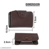 Dark Brown Leatherite Card Holder, 15 slot ATM/Credit/Debit organizer for modern storage solution