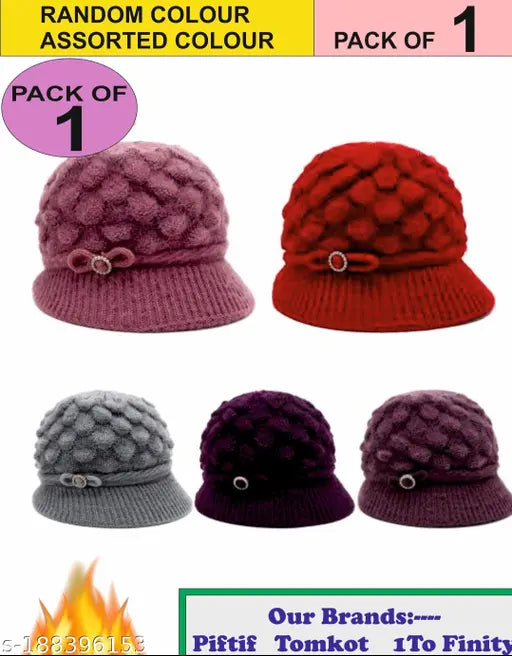 Woolen textured beanie hat, scarf, gloves set in assorted colors for winter, casual fleece girl's outfit