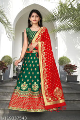 Chanderi silk Lehenga, blouse, and dupatta set - semi-stitched designer collection by Jay Nejadhari Creation, India
