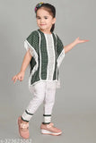 Cotton baby dress kurta set with plazzo & kaftan, A-line pyjamas design for girls aged 1-4 years. Handcrafted in India, perfect for ethnic wear