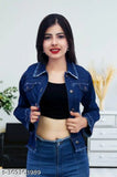 Denim full-sleeve solid jacket, long sleeves, new model, high-quality women's jacket from India