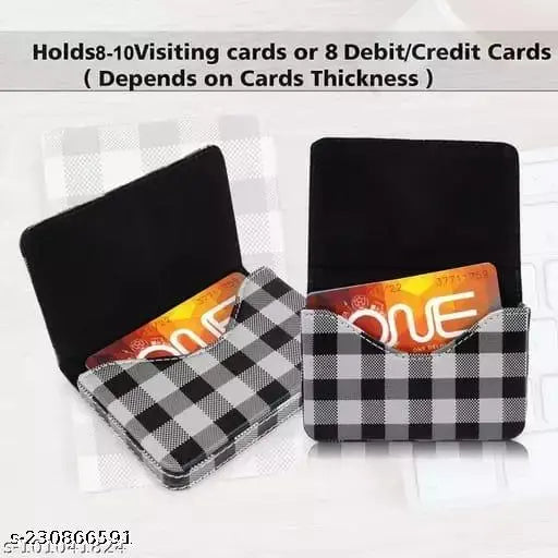 Stylish PU men's card holder, free size solid net design, Made in India (10cm x 8cm)