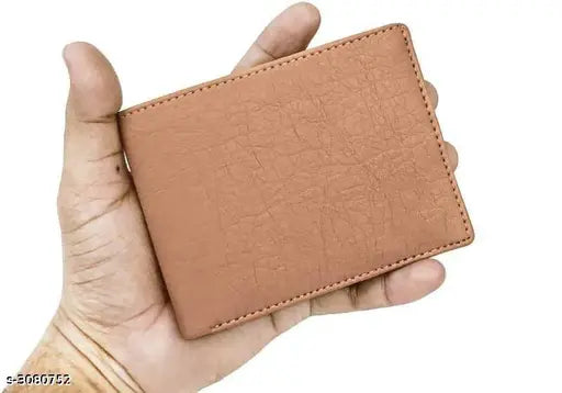 Faux leather men's wallet, solid pattern, Indian-made accessory for modern gentlemen