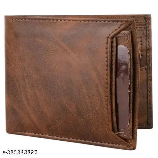 Leather wallet with 5 compartments, men's kale violet volate design. Compact size for easy pocket storage, includes photo sleeves and extra durability. Great gift for men