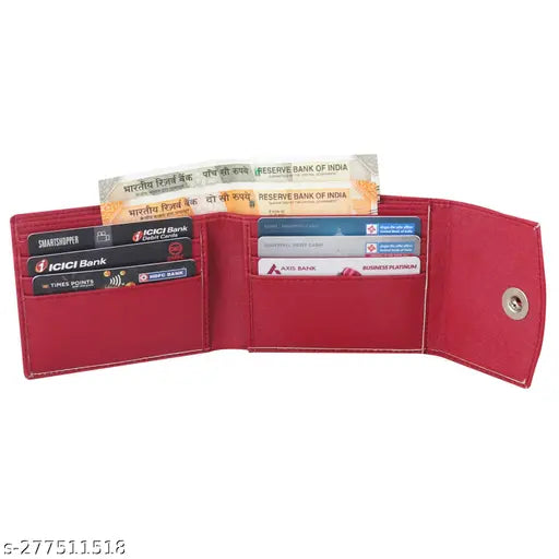 Artificial leather wallet, trendy and fashionable for everyday use. Solid-pattern formal-casual design by RockzoneEnterprise, free size (9cm x 11cm)
