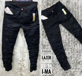 Mens fashionable regular slim fit denim jeans - solid, wash separately, size 32 (33in waist, 41in length), made in India