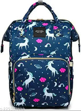 Blue printed polyester kidsify Baby Diaper Bag, spacious with organizational compartments and water-resistant, ideal for travel or family outings