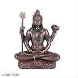 Bronze Lord Pawti Shiv Idol for various spaces: temple, office, living room, guest room, showpiece, desk organizer. Resin material, 1.5" x 8" x 1.5", handcrafted in India