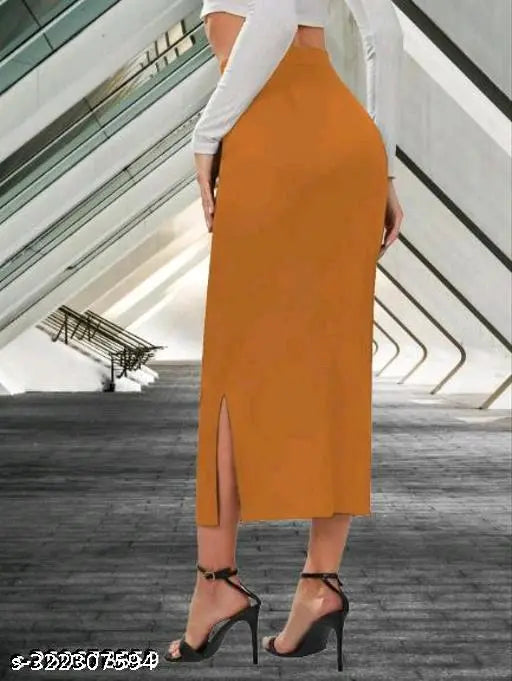 Trendy cotton blend solid skirt for women, available in sizes 26, 28, 30, made in India