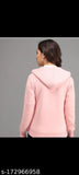 Women's huddy peach zipper sweater coat, available in sizes S-XL, Indian western wear