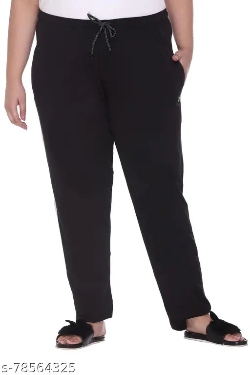 Plus-size cotton track pants for women & girls in 3xl/4xl/5xl. Comfortable, breathable, and loose-fit pajama pants with elastic waistband, deep pockets, and machine washable