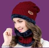 Woolen women's cap set, unique casual design, soft and comfortable fit