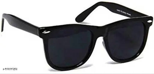 Black cotton unisex baseball cap with half net design and black sunglasses combo, adjustable strap for a stylish look