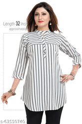 Crepe printed short tunic for women and girls, Indian origin