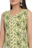 Pure cotton floral printed straight kurta with palazzo set, sleeveless, eye-catching colors, Indian origin