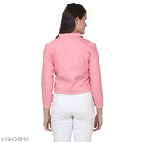 Women's solid denim jacket, three-quarter sleeves, exclusive Indian range for stylish wardrobes
