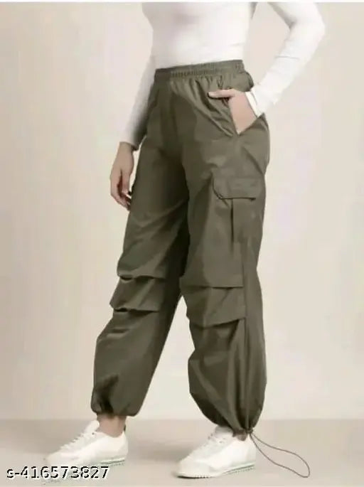 Solid polyester AAJ PARASUT pant, Indian-made men's casual wear for S to XL sizes