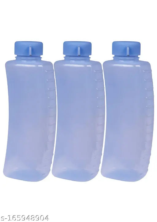 Blue plastic fridge-friendly water bottles, set of 3 - Leak-proof, BPA-free, and break-resistant